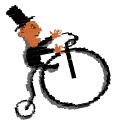 doc matrix riding a pennyfarthing cycle